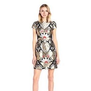 Ted Baker Black and Gold Mini Dress